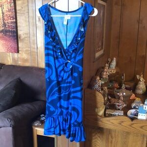 Blue patterned dress